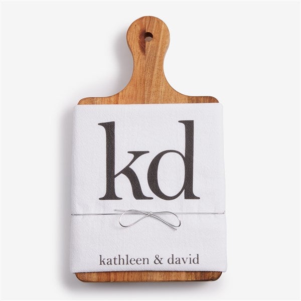 Paired Initials Personalized Tea Towel and Paddle Board Gift Set - 56841