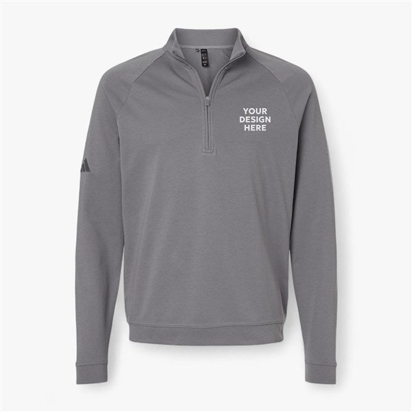 Custom Men's Adidas Club Pullover Zip Up - Grey Three  - 56859