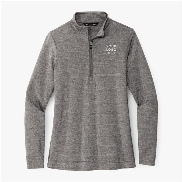 Custom Women'sTravisMathew Crestview 1/4-Zip - Grey Heather  - 56912