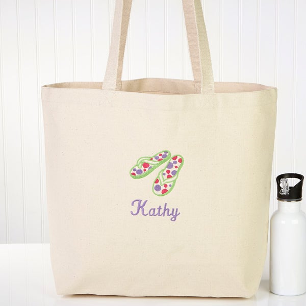 Las Personalized Beach Tote Bag Flip Flop Fun Las Personalized Beach Tote Bag Flip Flop Fun 5692