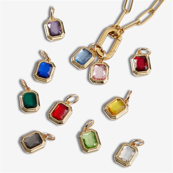 Gold Rectangle Birthstone Charms - 56932