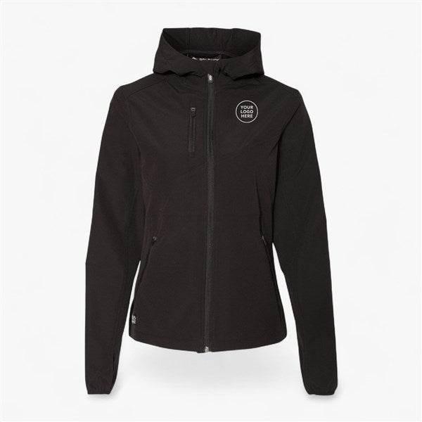 Custom Women's Dri Duck Ascent Soft Shelf Hooded Jacket - Black  - 56940