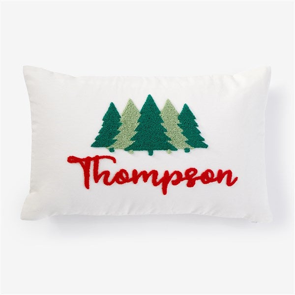 Personalized Punch Needle Holiday Tree Pillow  - 56953D