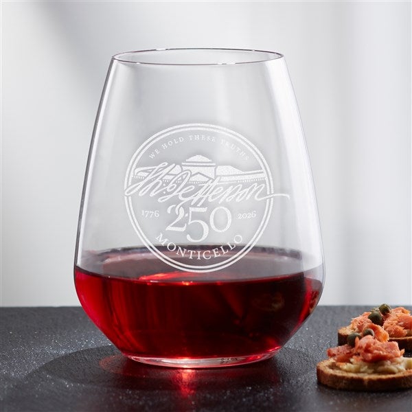 United States 250th Birthday Luigi Bormioli® Personalized Wine Glass Collection - 57032