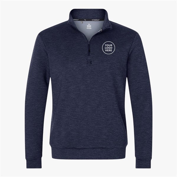 Custom Men's Under Armour Drive Midlayer Zip Up Pullover - Navy  - 57061