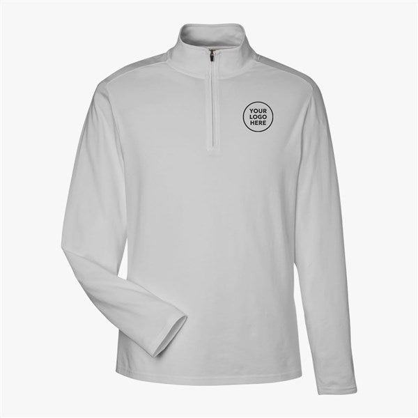 Custom Men's Devon&Jones Raleigh Stretch Quarter Pullover Zip Up - Grey - 57065