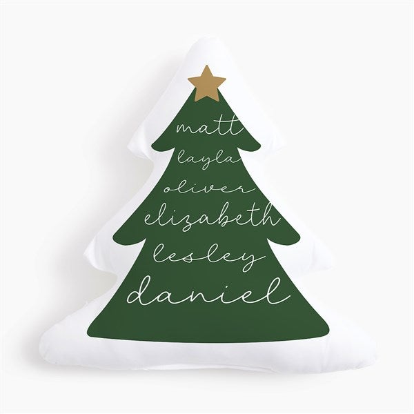 Merry Name Evergreen Personalized Tree Throw Pillow - 57182