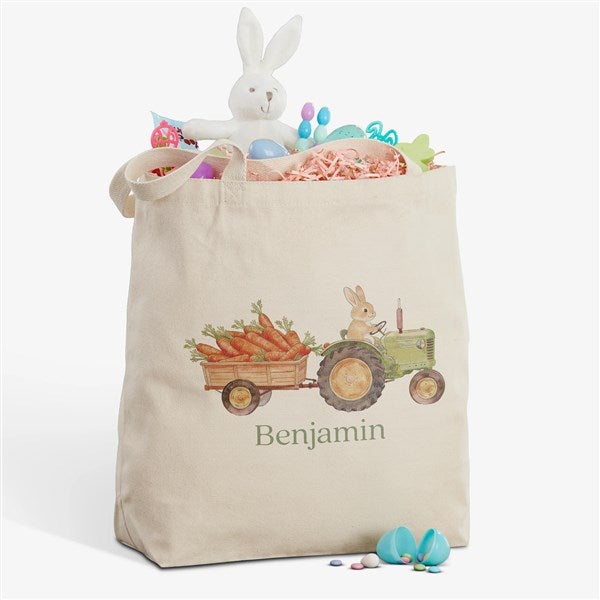 Carrot Patch Personalized Easter Canvas Tote Bag - 57193