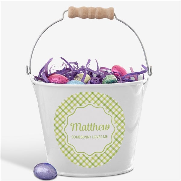 Rainbow Pattern Personalized Treat Bucket - 57196