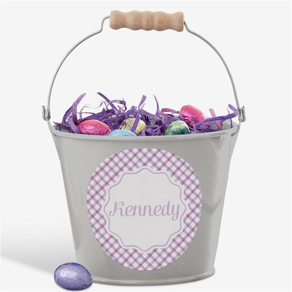 Rainbow Pattern Personalized Treat Bucket - 57196