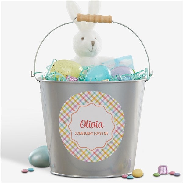 Rainbow Pattern Personalized Treat Bucket - 57196