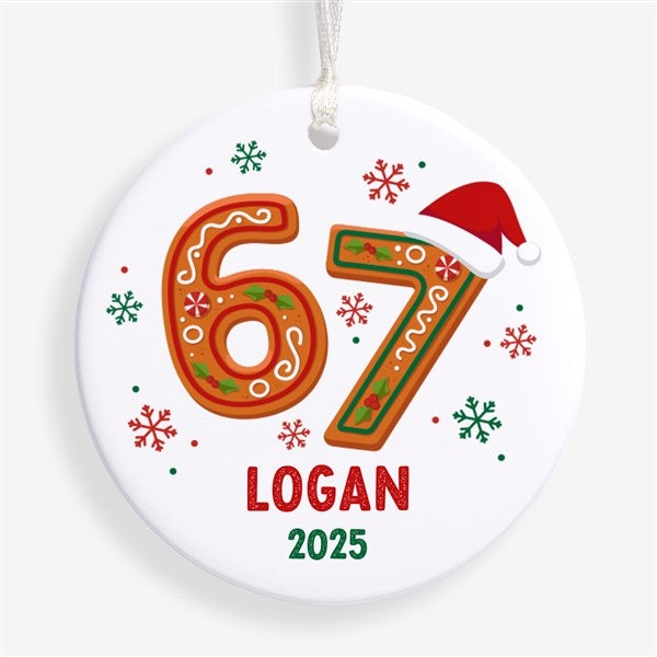 Merry 67 Christmas Personalized Ornament - 57202
