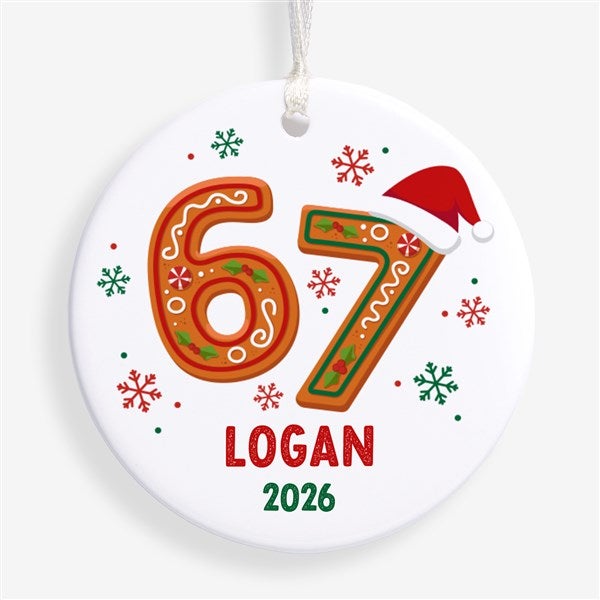 Merry 67 Christmas Personalized Meme Ornament - 57202