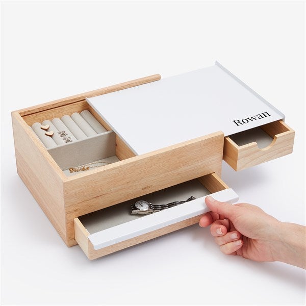 Simple Name Personalized White Stowit Jewelry Organizer  - 57261