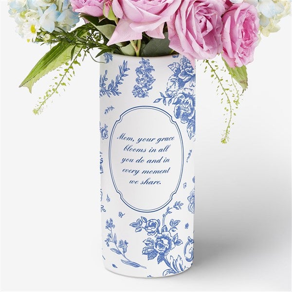 Toile Edit Personalized White Flower Vase  - 57268