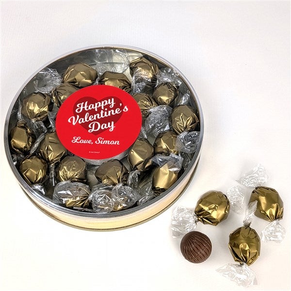 Valentine's Day Personalized Dubai Chocolate Truffles Gift Tin  - 57314D