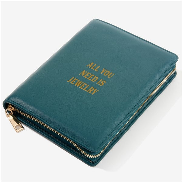 Write You Own Personalized Leatherette Bifold Jewelry Case  - 57467