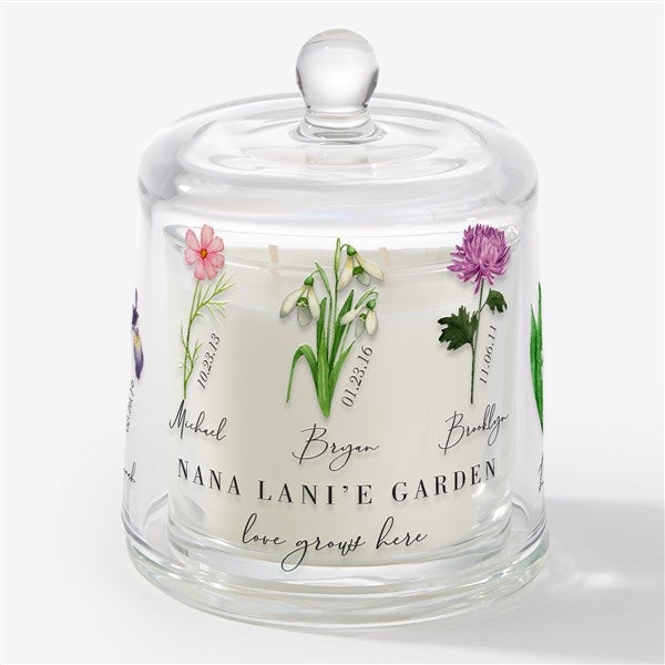 Birth Month Flower Personalized Cloche Candle  - 57476