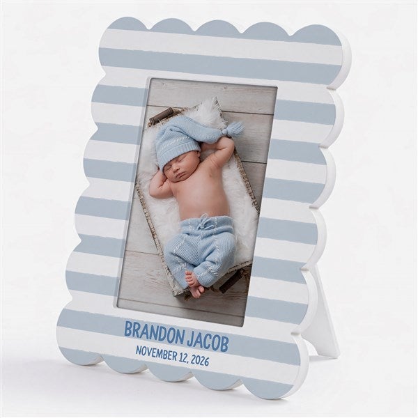 Tiny Treasures Personalized Baby Scallop Edge Picture Frame - 57484