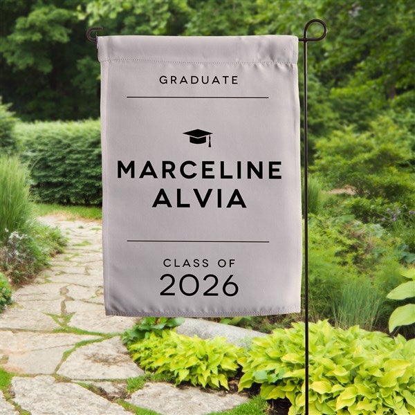 Modern Graduate Personalized Graduation Garden Flag - 57511