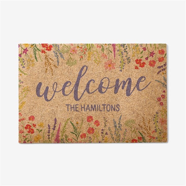 Welcome Spring Personalized 18x27 Synthetic Coir Doormat - 57545