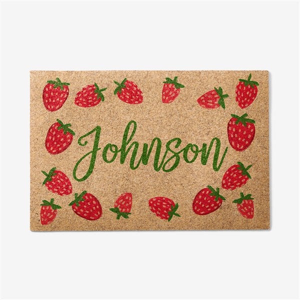 Strawberry Patch Personalized 18x27 Synthetic Coir Doormat - 57554