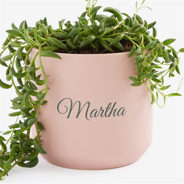 Personalized Pink Ceramic Planter - Classic Celebrations - 57592