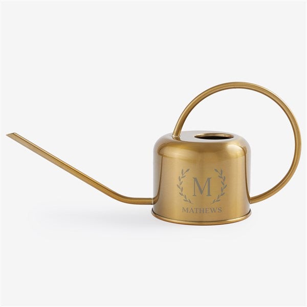 Laurel Initial Personalized Gold Brushed Watering Can - 57603