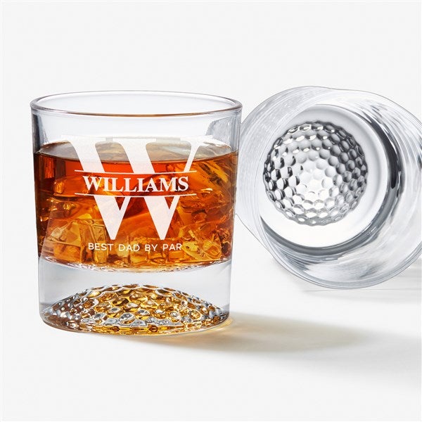Lavish Last Name Engraved Old Fashioned Golf Whiskey Glass Set of 2 - 57631