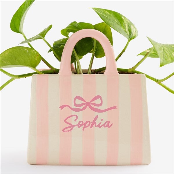 Personalized Miranda Purse Planter - Darling Bow - 57640