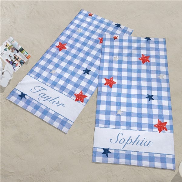 Watercolor Freedom Personalized Beach Towel - 57666