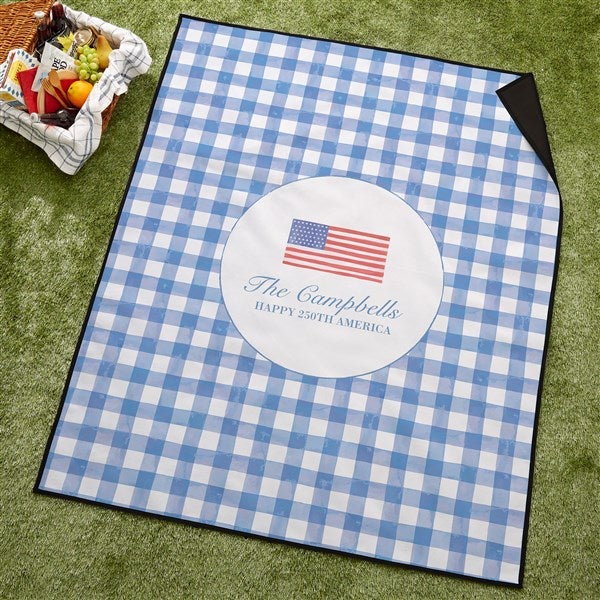 Watercolor Freedom Personalized Picnic Blanket - 57667