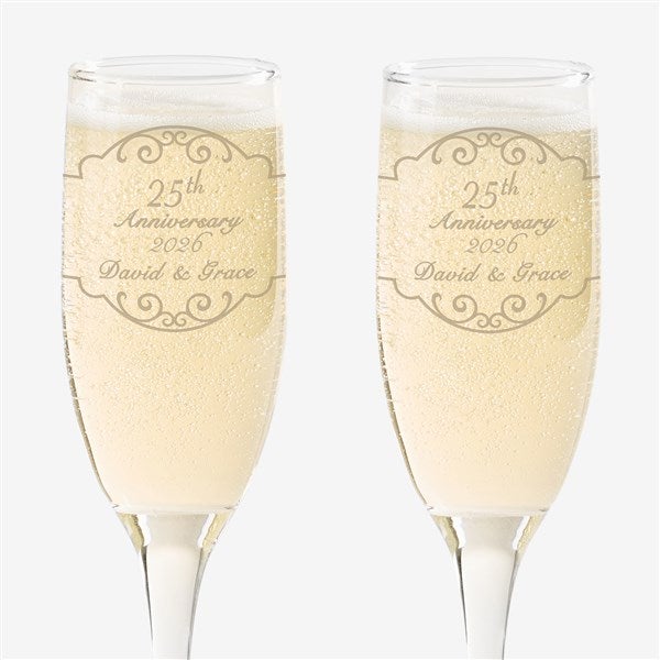 Personalized Anniversary Champagne Flutes - Set of 2 - 5769