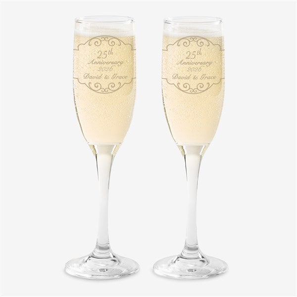 Personalized Anniversary Champagne Flutes - Set of 2 - 5769