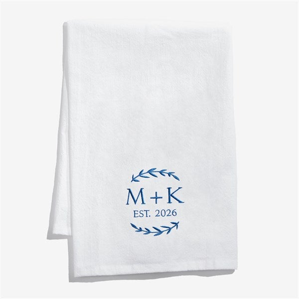 Their Initials Embroidered Tea Towel - 57785