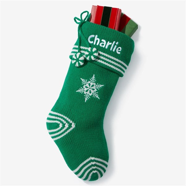 Embroidered Nostalgic Knit Christmas Stockings - 57800