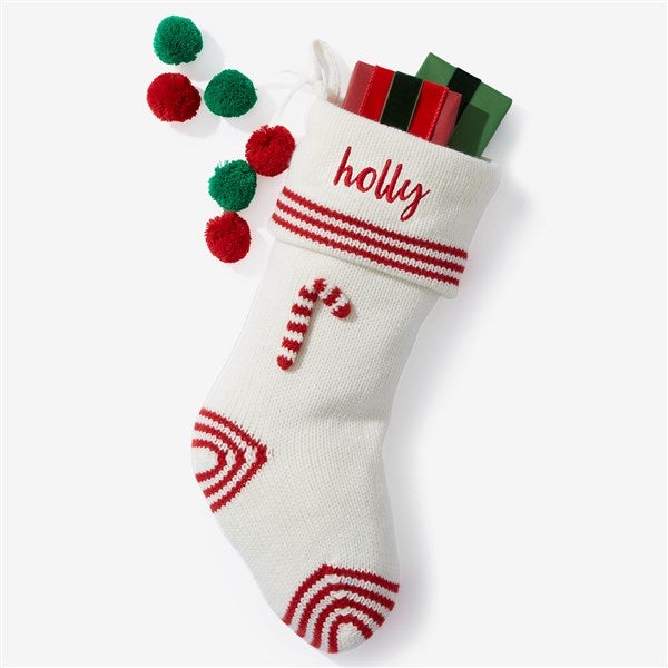 Embroidered Nostalgic Knit Christmas Stockings - 57800