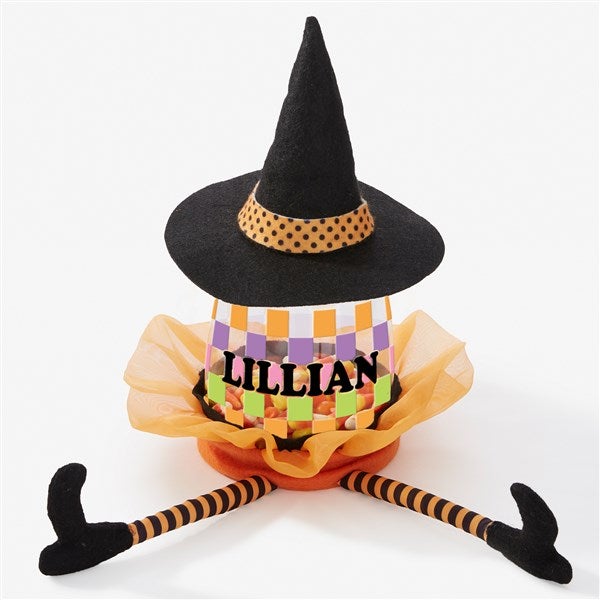 Checker Name Personalized Halloween Candy Jar - 57828
