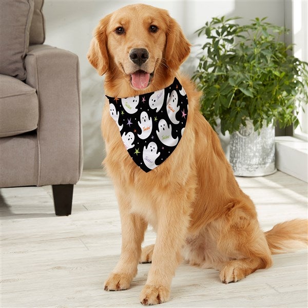Bright Fright Ghosts Personalized Dog Bandana - 57848