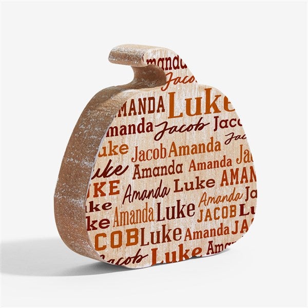 Repeating Name Personalized Wooden Pumpkin - 57871