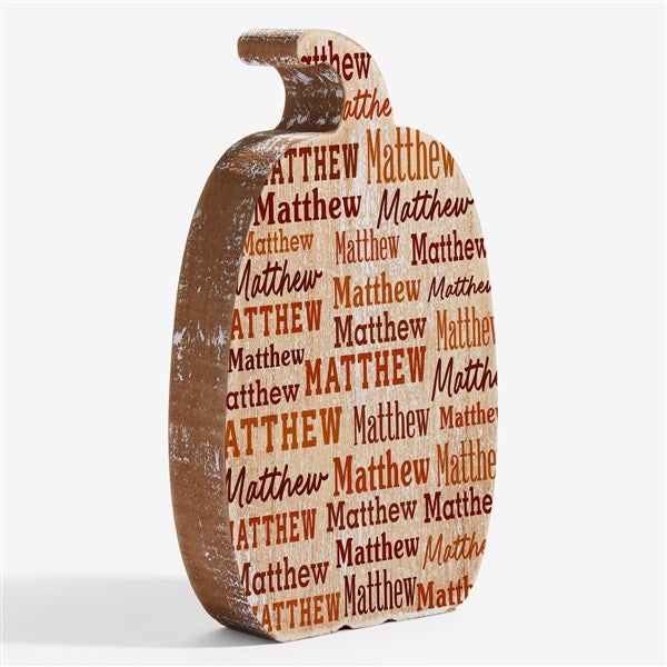 Repeating Name Personalized Wooden Pumpkin - 57871