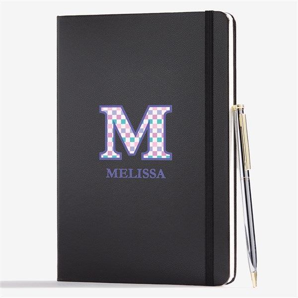 Checkered Initial Personalized Pocket Journal  - 57912