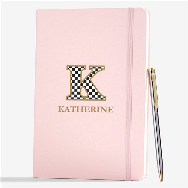 Checkered Initial Personalized Pocket Journal  - 57912