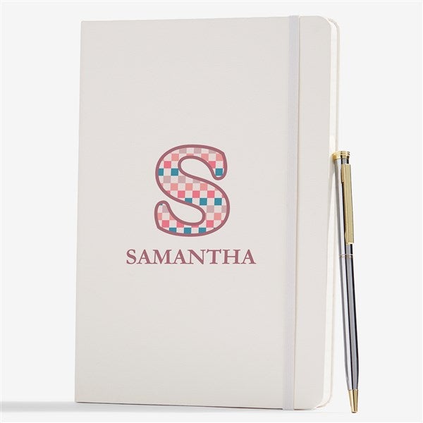 Checkered Initial Personalized Pocket Journal  - 57912