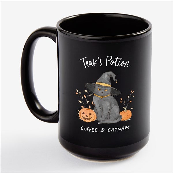 Halloween Paws Personalized Black Mugs  - 57931