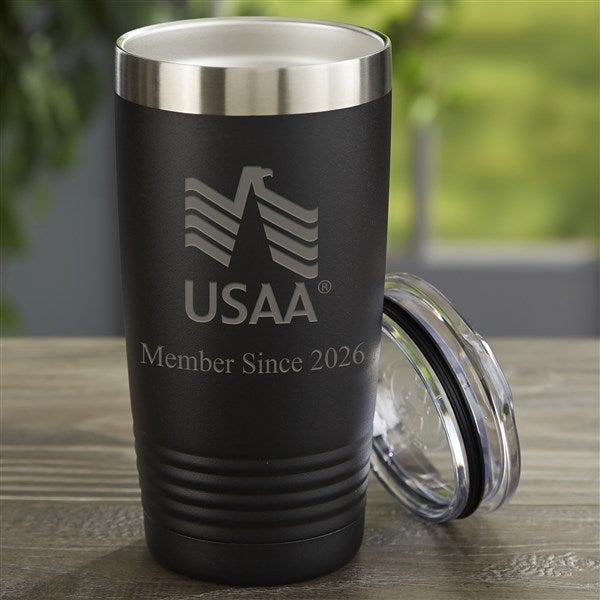 USAA Member 20 oz. Vacuum Insulated Stainless Steel Tumbler - Black - 57985