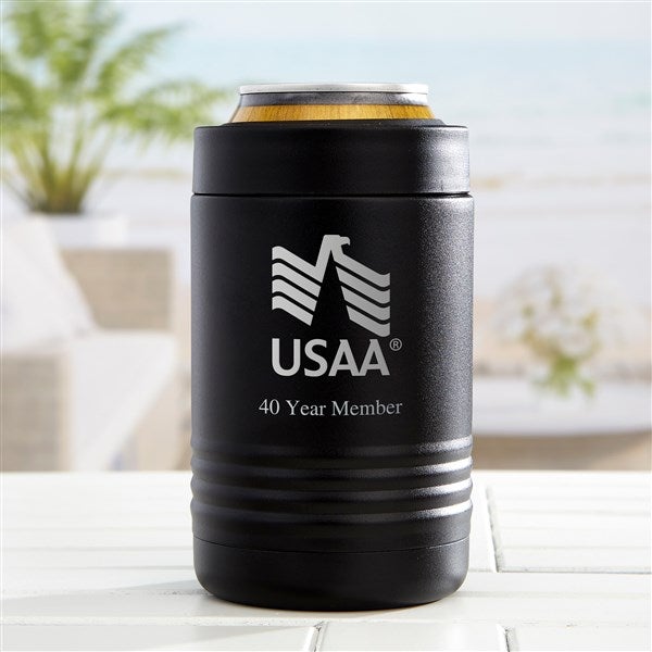 USAA Stainless Insulated Can Holder - Black - 58051