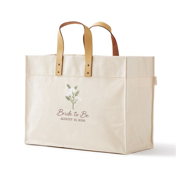 Delicate Floral Embroidered Wedding Tote Bag - 58061
