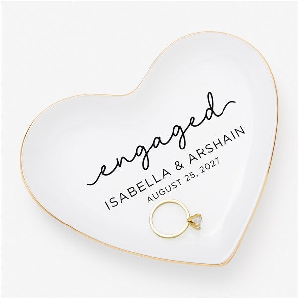 Engagement Personalized Heart Ring Dish - 58069
