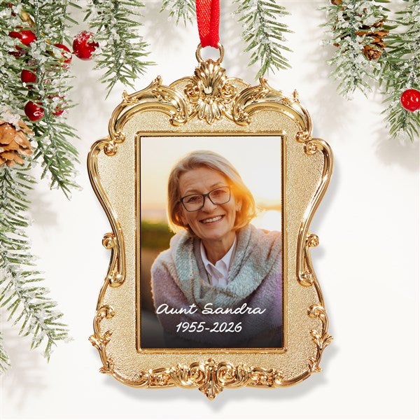 In Loving Memory Personalized Gold Antique Photo Ornament - 58078